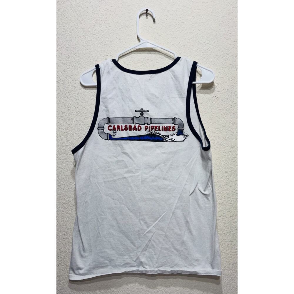 Vintage Carlsbad Pipeline Sleeveless T Shirt 1980s Surf Skate Small
